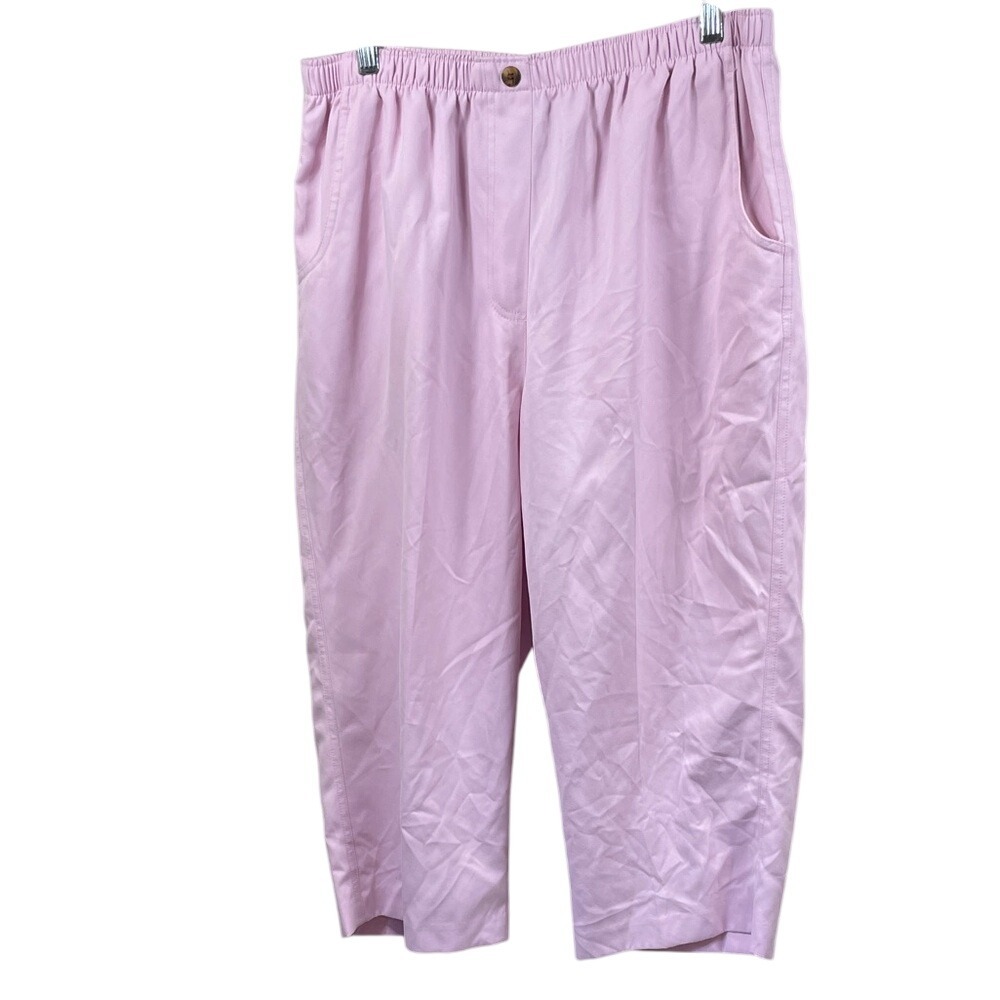 Pink Cropped Pants | Soft Aesthetic Minimalist Style | Elastic Waist Relaxed Fit